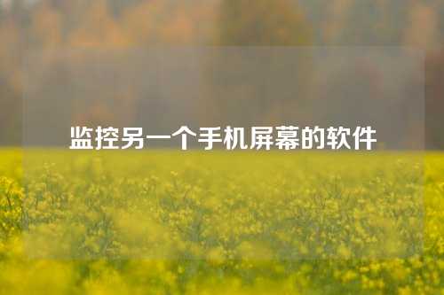 监控另一个手机屏幕的软件