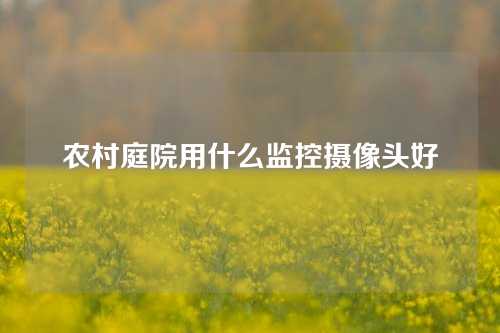 农村庭院用什么监控摄像头好