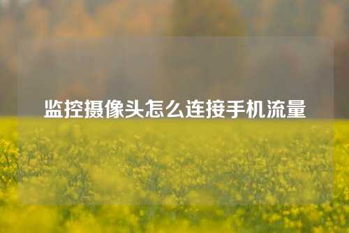 监控摄像头怎么连接手机流量