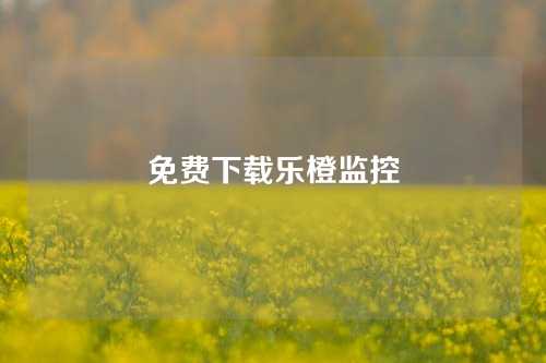 免费下载乐橙监控