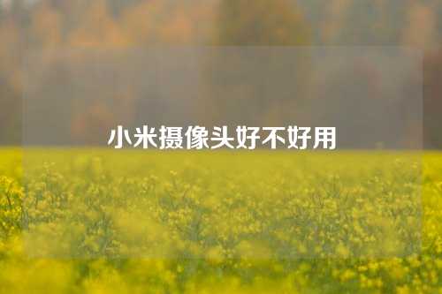 小米摄像头好不好用