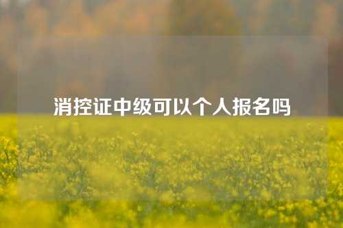 消控证中级可以个人报名吗