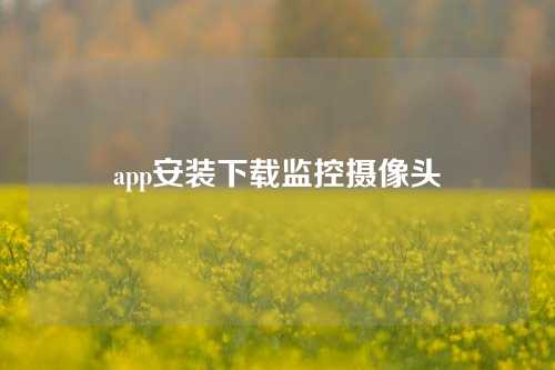 app安装下载监控摄像头