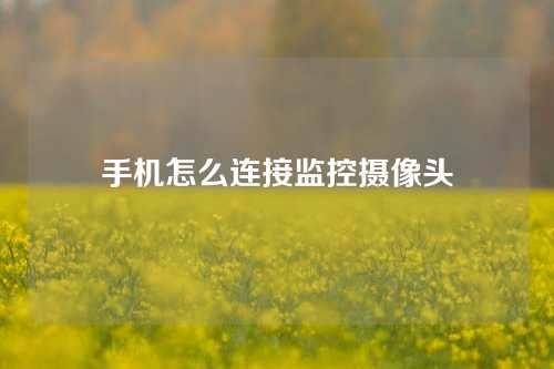 手机怎么连接监控摄像头