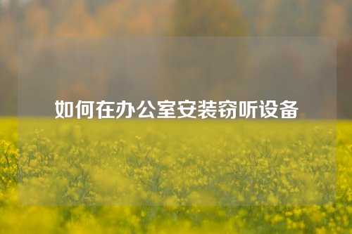 如何在办公室安装窃听设备